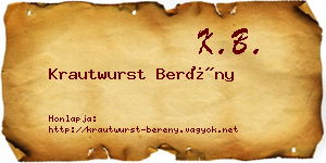 Krautwurst Berény névjegykártya